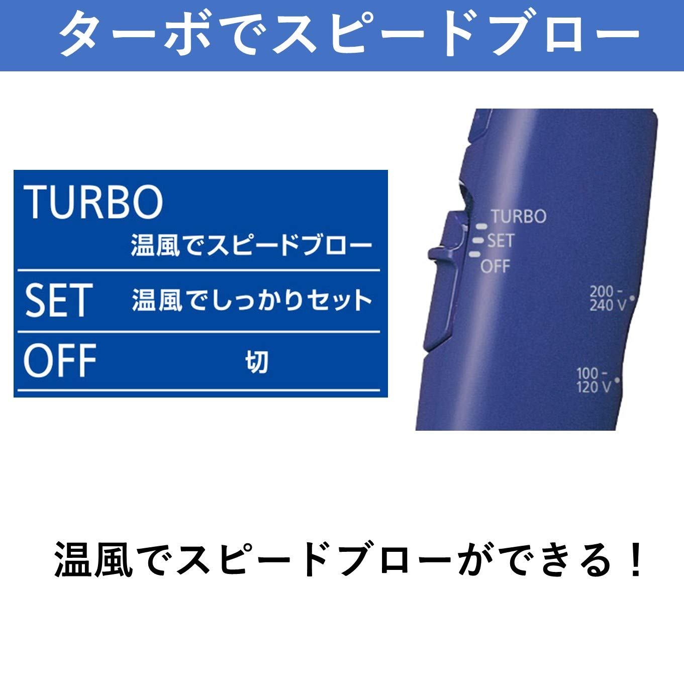 Amazon | パナソニック ヘアドライヤー 海外対応 青 EH-ND2B-A